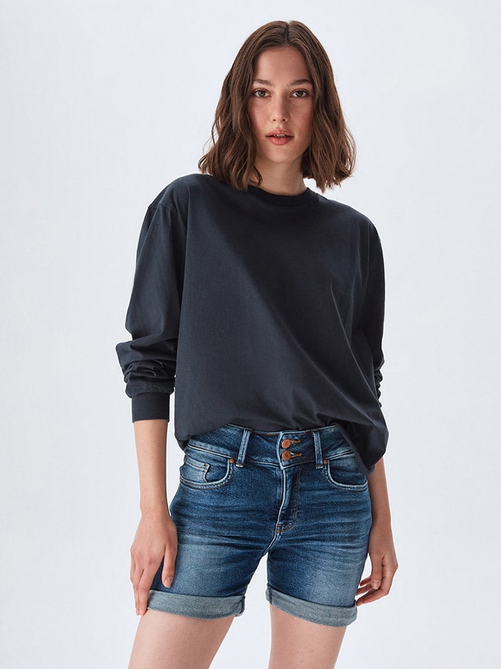 LTB Szorty dżinsowe "Becky X" w kolorze granatowym rozmiar: L