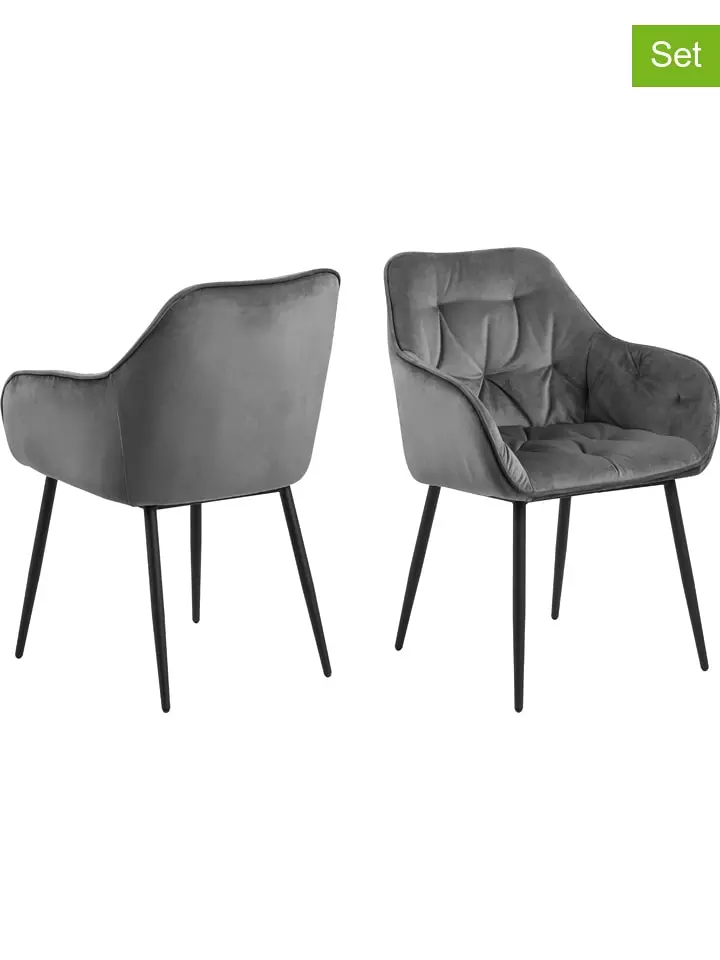 Actona Krzesła (2 szt.) "Brooke" w kolorze szarym do jadalni - 58 x 83 x 55 cm rozmiar: onesize