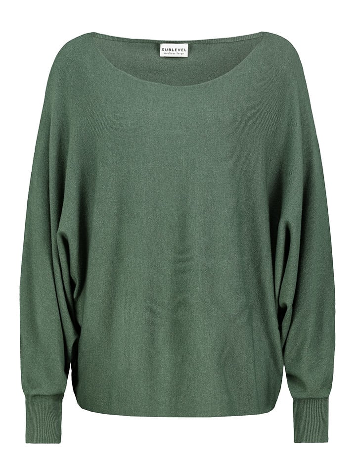 Sublevel Sweter w kolorze zielonym rozmiar: S/M