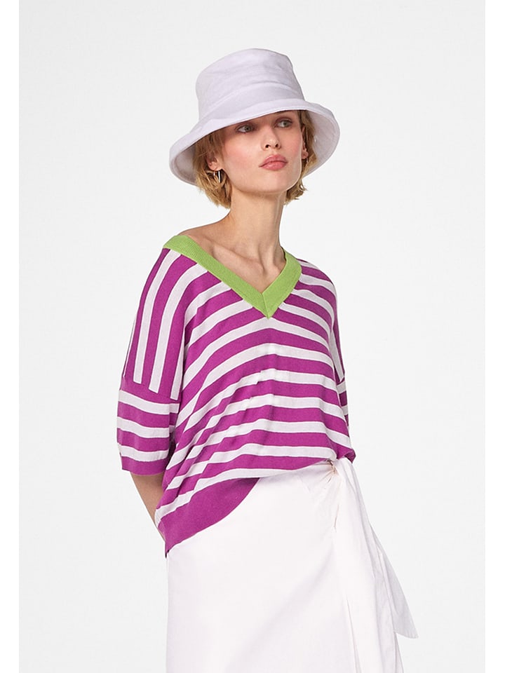 Rodier Koszulka w kolorze biało-fioletowym rozmiar: S