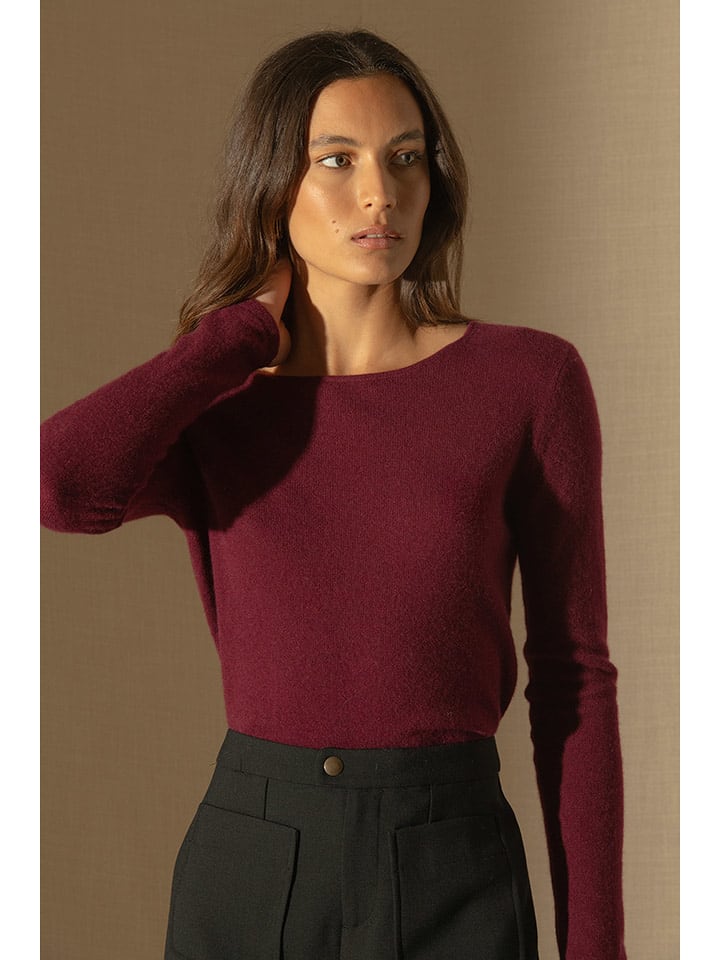 Perfect Cashmere Kaszmirowy sweter "Oprah" w kolorze bordowym rozmiar: M