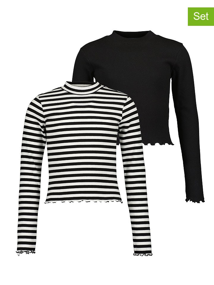 Blue Seven Koszulki (2 szt.) w kolorze biało-czarnym rozmiar: 164