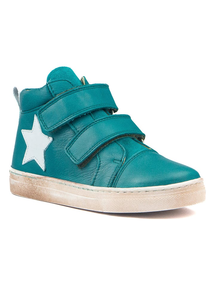 Skórzane sneakersy w kolorze zielonym