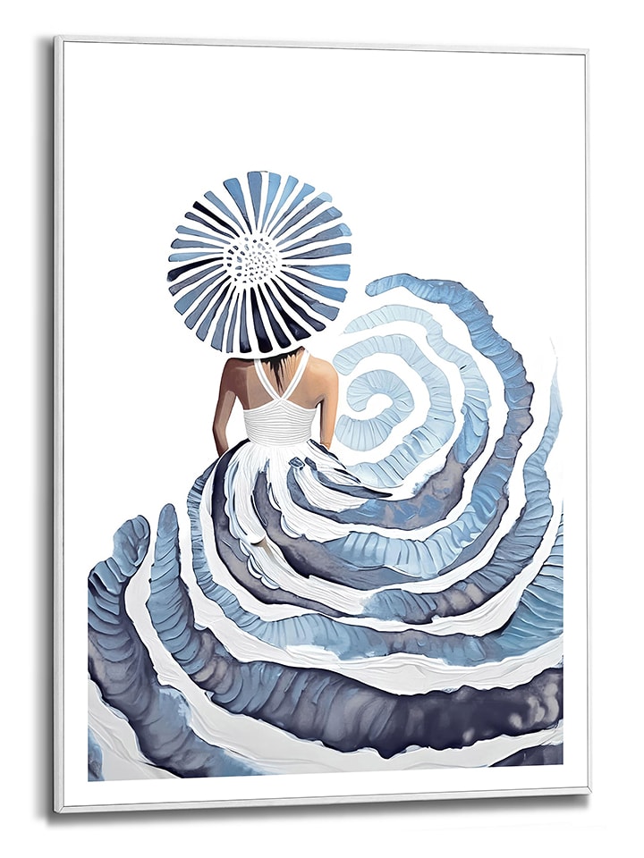 Orangewallz Druk artystyczny "Lady Blue" w ramce rozmiar: 50x70 cm