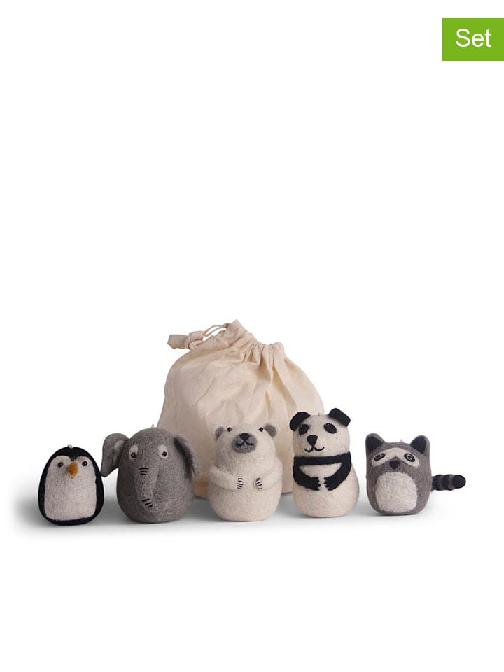 FILZLIG Zawieszki dekoracyjne (5 szt.) w różnych kolorach - wys. 9,5 x Ø 6 cm rozmiar: onesize