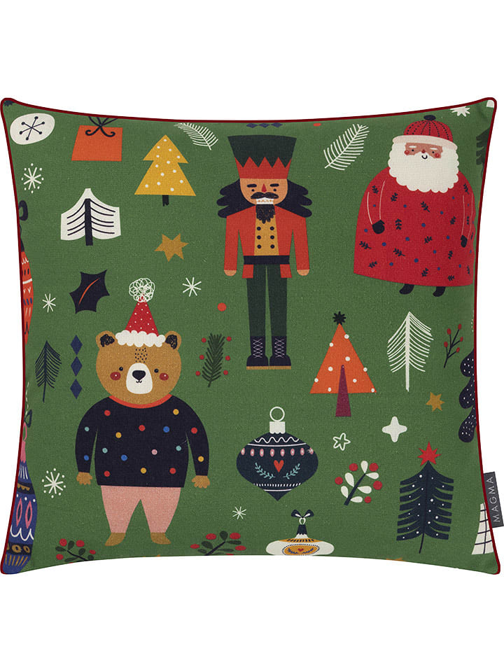 Magma Heimtex Poszewka "Xmas Party" w kolorze zielonym na poduszkę - 45 x 45 cm rozmiar: onesize