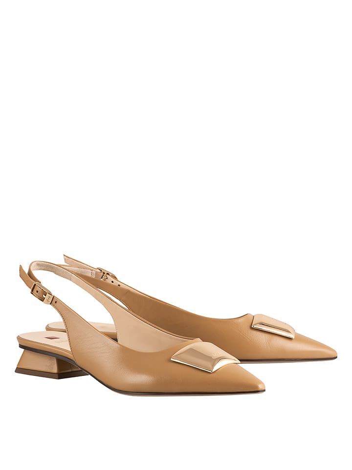 Högl Skórzane baleriny "Jenny" w kolorze jasnobrązowym rozmiar: 37