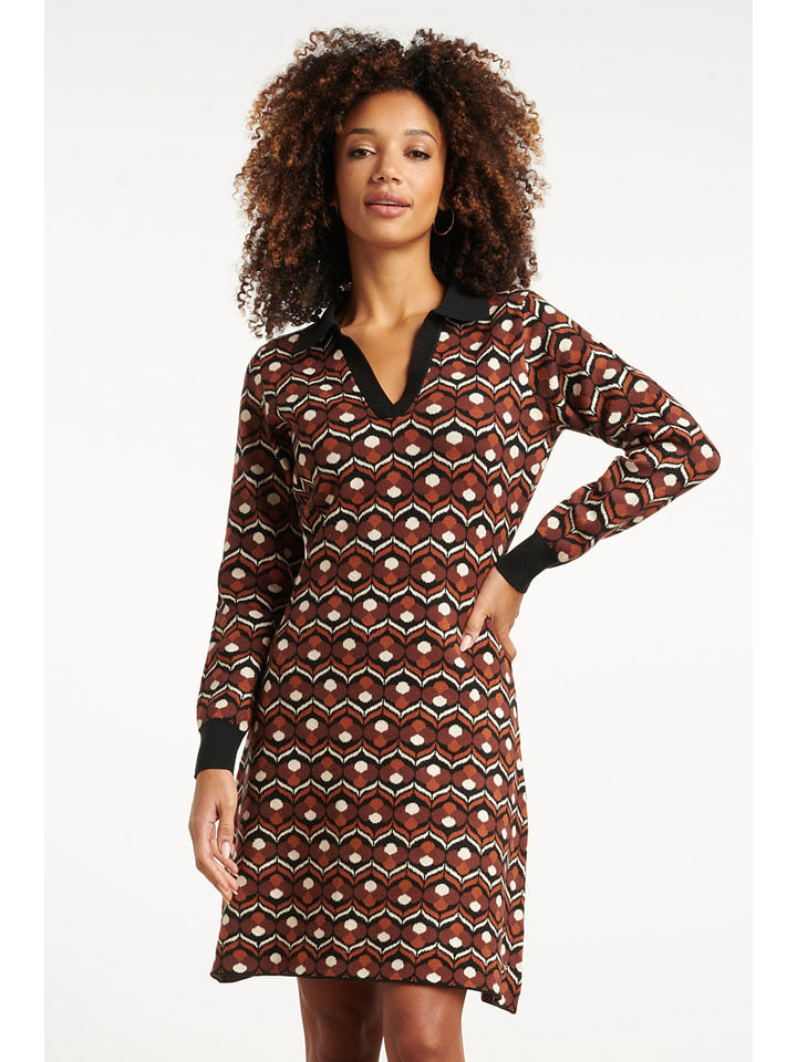 Smashed Lemon Sukienka dzianinowa w kolorze jasnobrązowym rozmiar: L