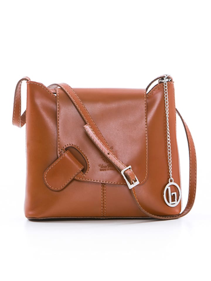 Lia Biassoni Skórzana torebka "Potenza" w kolorze jasnobrązowym - 24 x 20 x 6,5 cm rozmiar: onesize