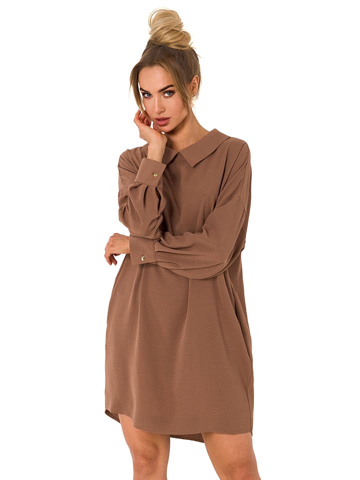 made of emotion Sukienka w kolorze jasnobrązowym rozmiar: L