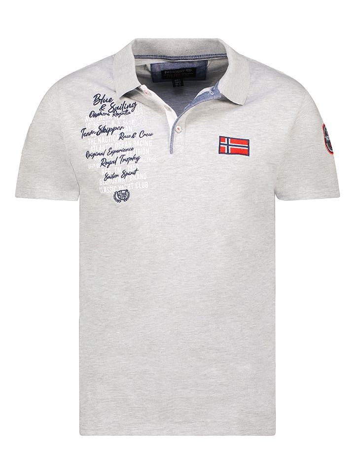 Geographical Norway Koszulka polo w kolorze szarym rozmiar: M