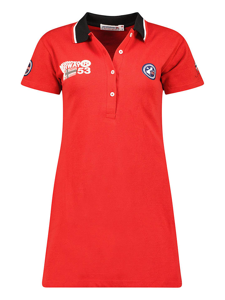Geographical Norway Sukienka polo "Karetta" w kolorze czerwonym rozmiar: XXL