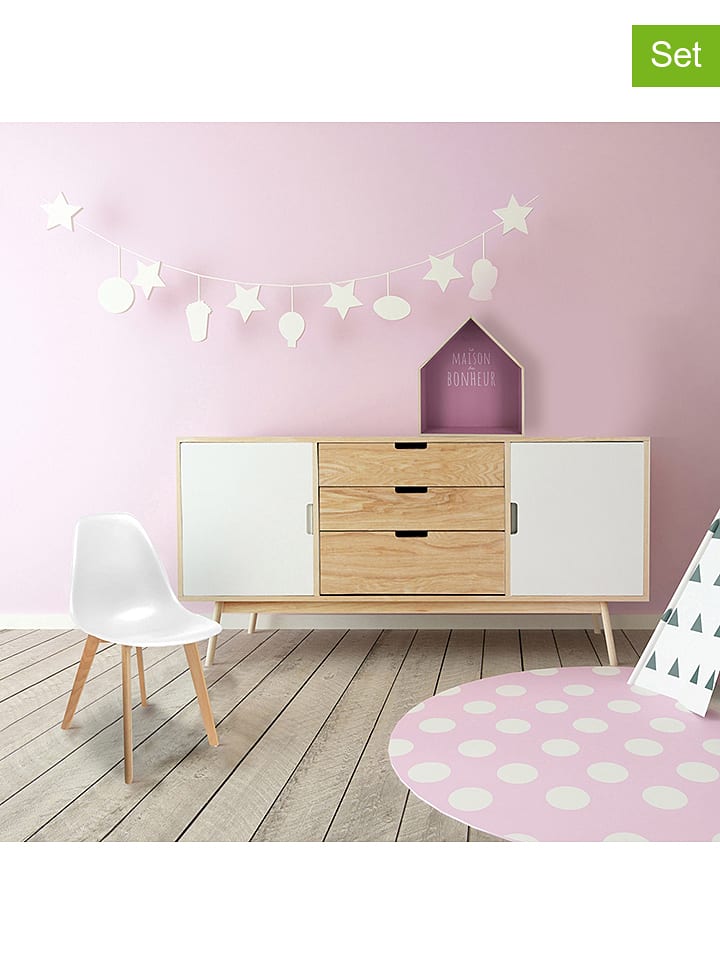 The Home Deco Kids Krzesła dziecięce (2 szt.) w kolorze białym - 35 x 57,5 x 37 cm rozmiar: onesize