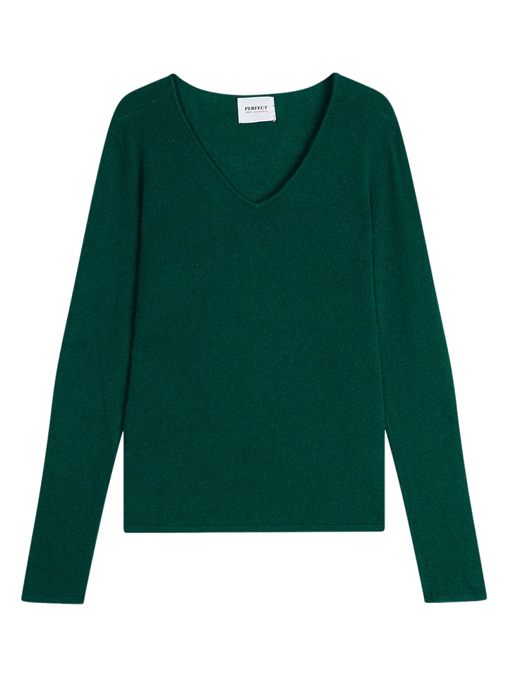 Perfect Cashmere Kaszmirowy sweter "Galise" w kolorze ciemnozielonym rozmiar: L