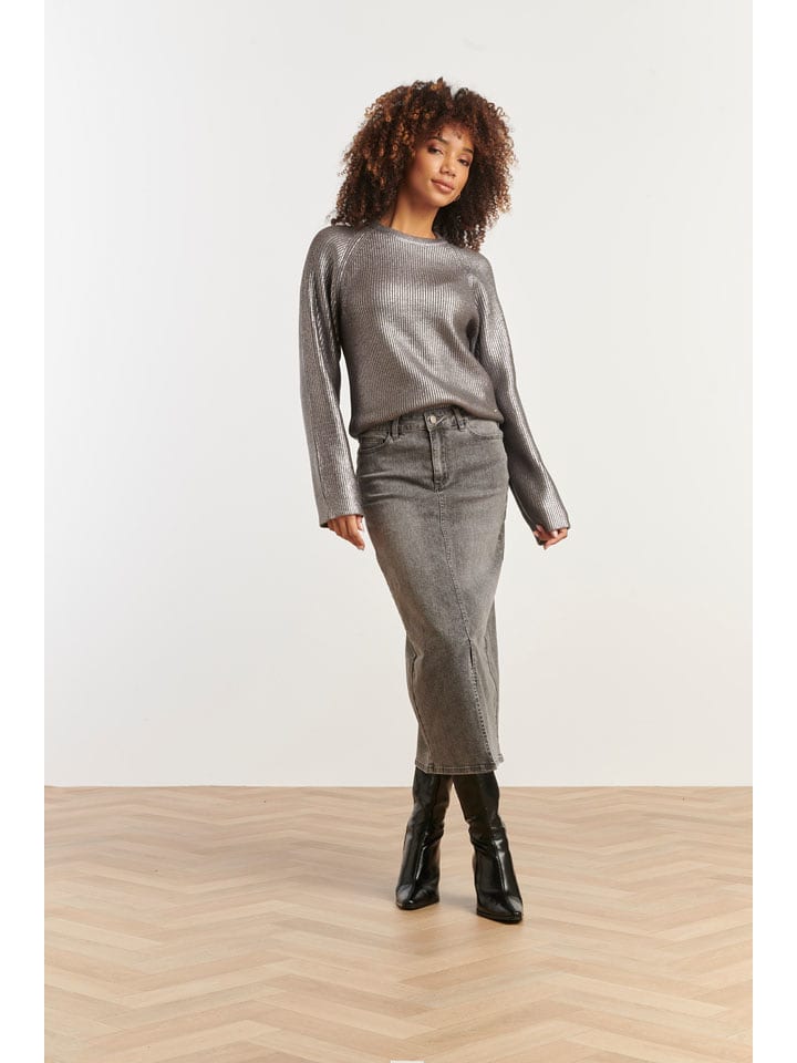 Smashed Lemon Spódnica dżinsowa w kolorze szarym rozmiar: L