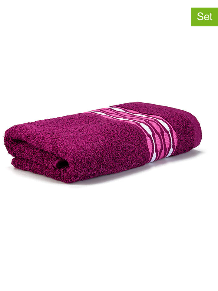 Möve for Frottana Ręczniki (3 szt.) "Möve for frottana" w kolorze jagodowym do rąk rozmiar: 50x100 cm
