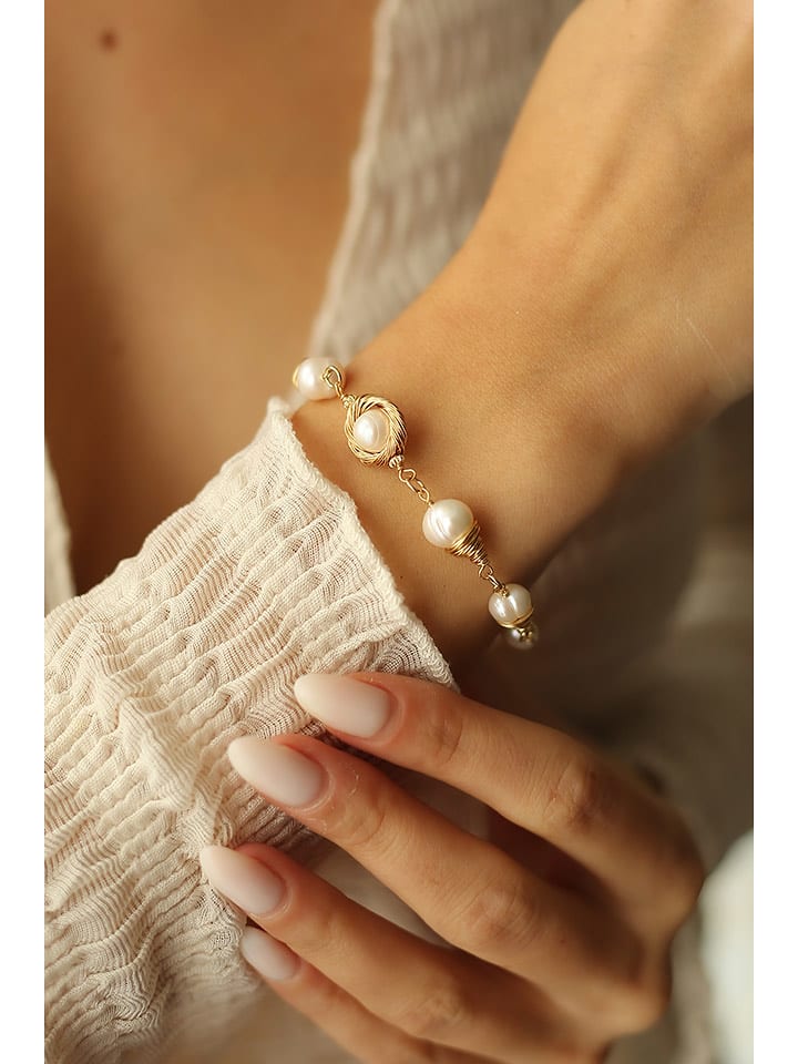 L'Atelier de Gaia Pozłacana bransoletka z perłami rozmiar: onesize