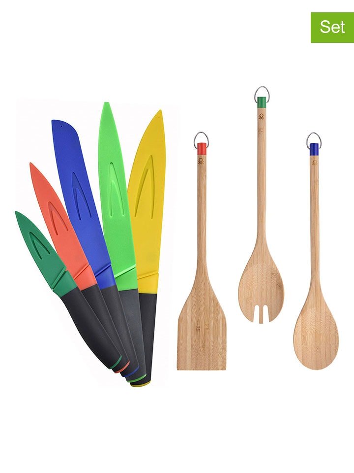 Benetton 8-częściowy zestaw w kolorze beżowym ze wzorem rozmiar: onesize