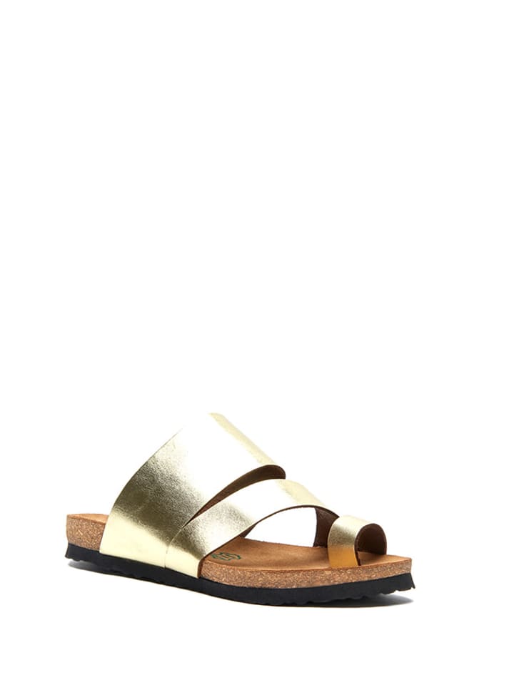 Comfortfusse Skórzane japonki w kolorze złotym rozmiar: 42