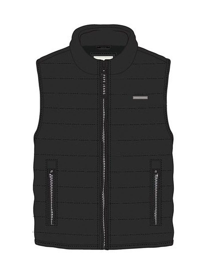 Pepe Jeans Kamizelka pikowana "Toby" w kolorze czarnym rozmiar: XL