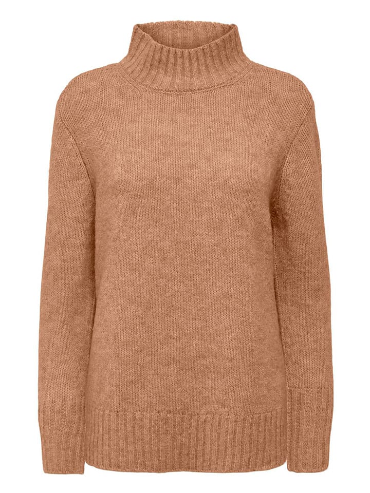 ONLY Sweter w kolorze karmelowym rozmiar: XS