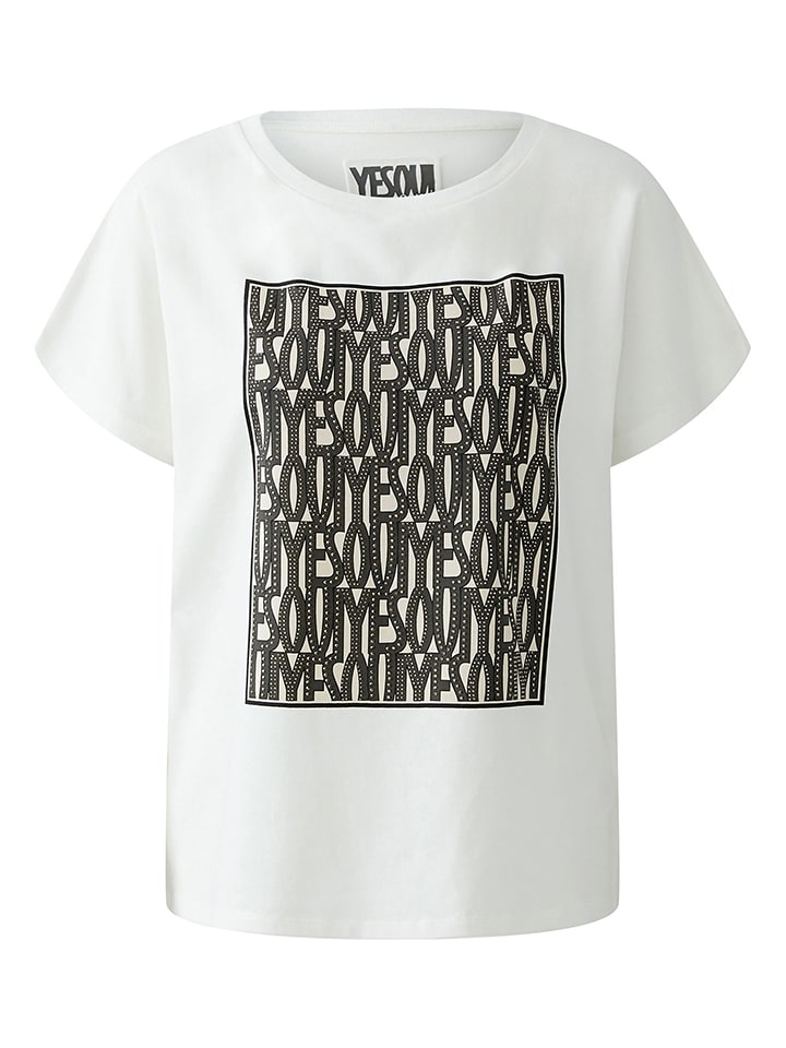 Oui Koszulka w kolorze biało-czarnym rozmiar: 40