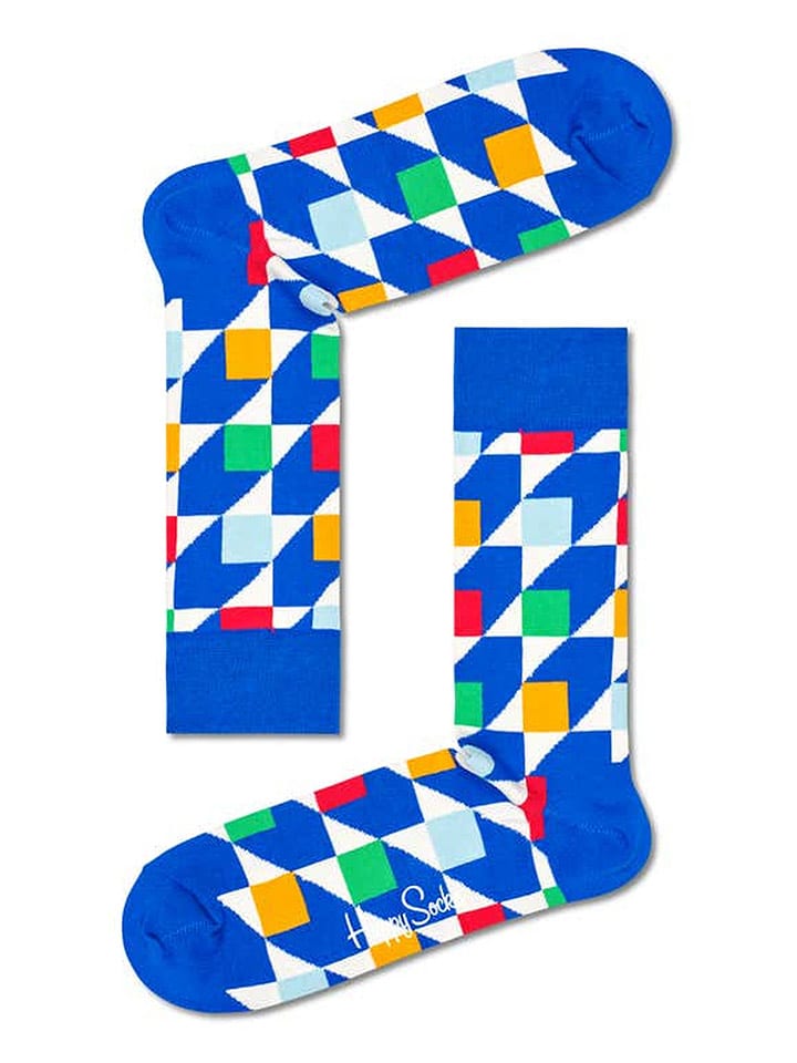 Happy Socks Skarpety "Cubes" w kolorze niebieskim rozmiar: 36-40
