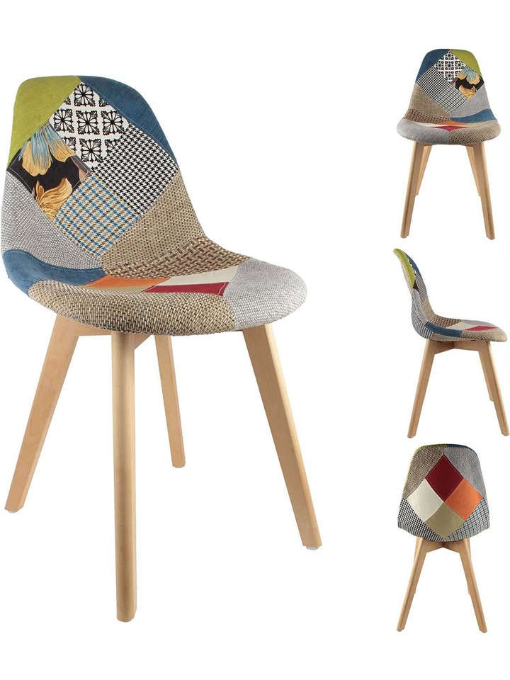 THE HOME DECO FACTORY Krzesła (2 szt.) ze wzorem - 54 x 87 x 47 cm rozmiar: onesize