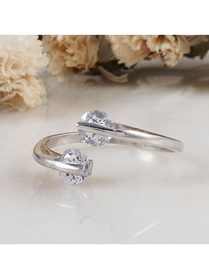 LUNAMOVAS Srebrny pierścionek z cyrkoniami rozmiar: onesize