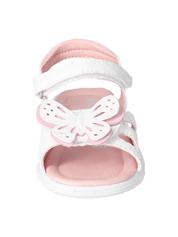 Ricosta Skórzane sandały "Kelebek" w kolorze biało-jasnoróżowym rozmiar: 35