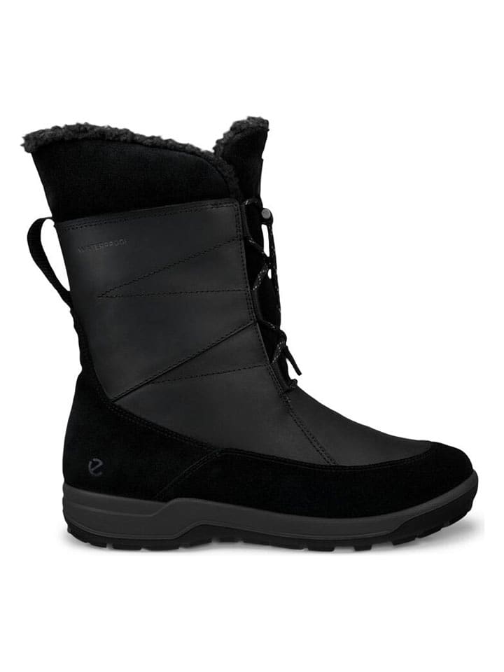 Ecco Skórzane kozaki zimowe "Trace Lite" w kolorze czarnym rozmiar: 37