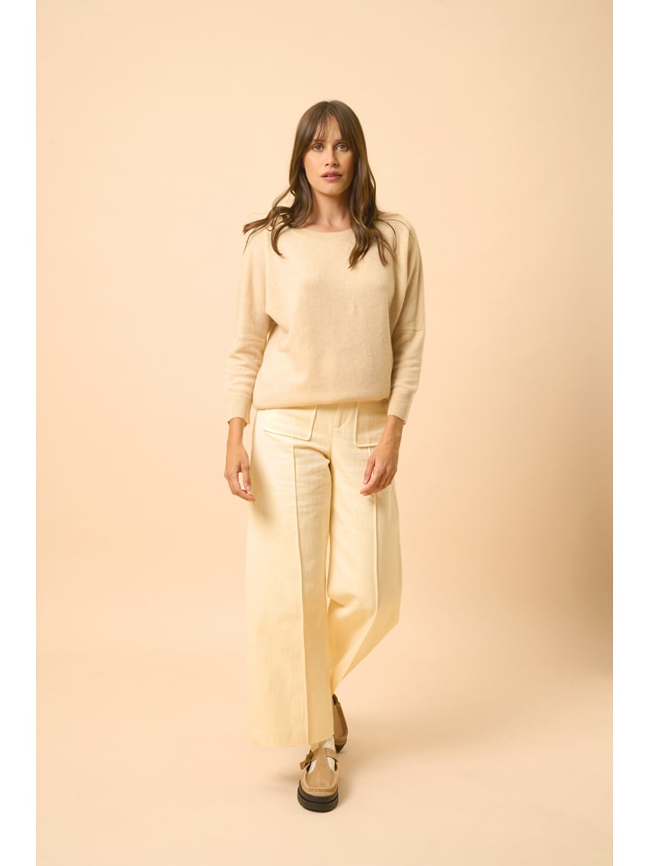 Just Cashmere Kaszmirowy sweter "Rebecca" w kolorze beżowym rozmiar: XXL