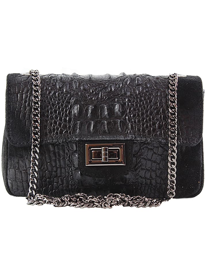 ORE10 Skórzana torebka w kolorze czarnym - 20 x 11 x 6,5 cm rozmiar: onesize