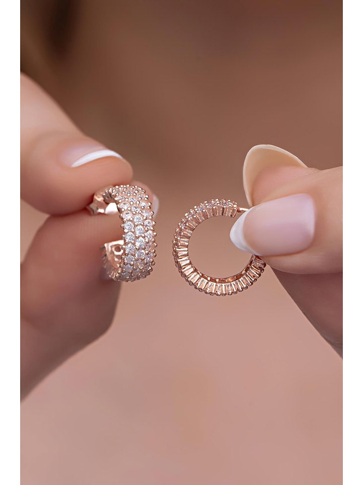 Lodie Silver Srebrne kolczyki-półkreole z cyrkoniami rozmiar: onesize