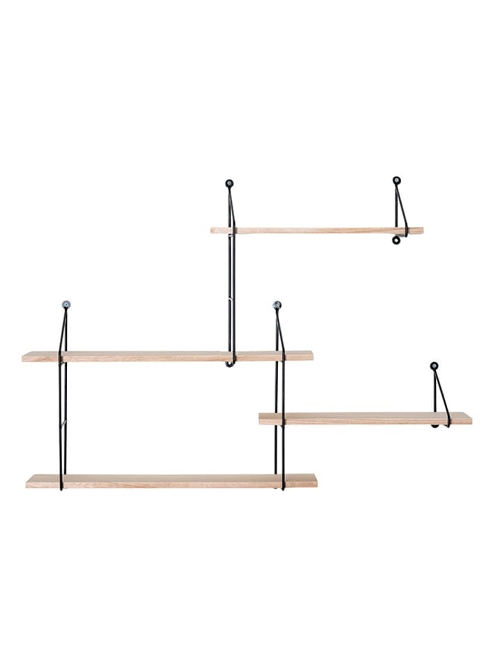 House Nordic Regał ścienny w kolorze jasnobrązowo-czarnym - 99 x 62 x 17,5 cm rozmiar: onesize