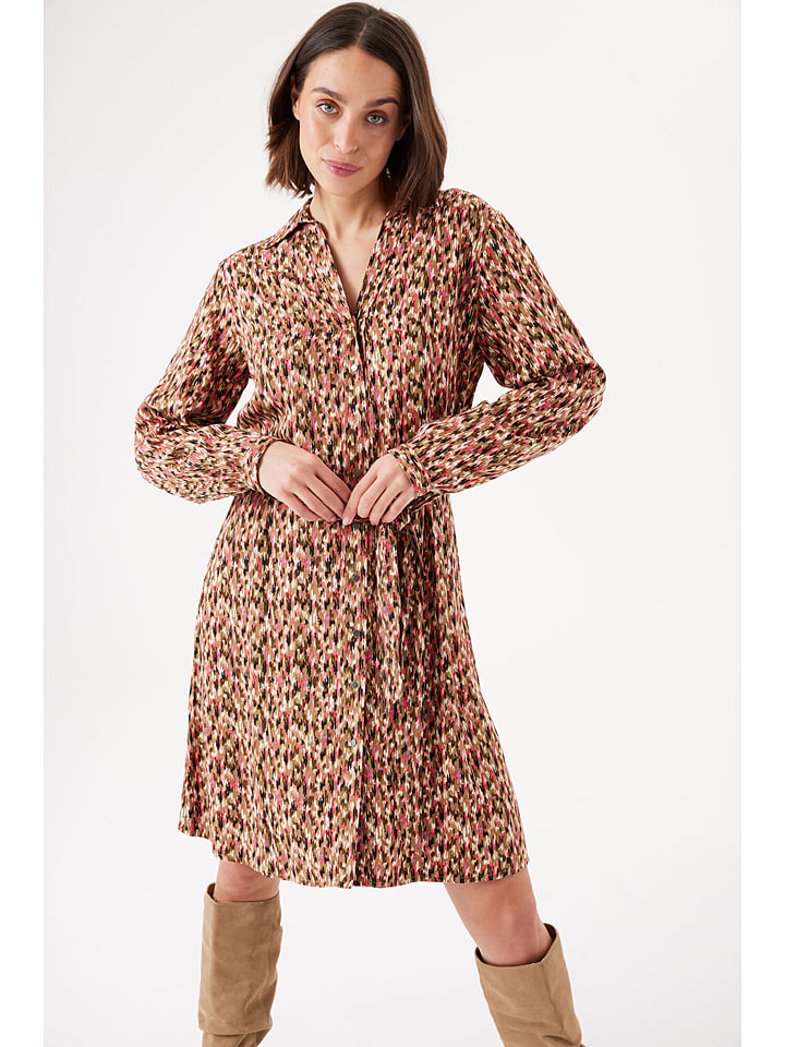 Garcia Sukienka w kolorze brązowo-jasnoróżowym rozmiar: L