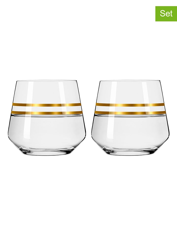 RITZENHOFF Szklanki (2 szt.) "Deluxe" w kolorze złotym - 420 ml rozmiar: onesize