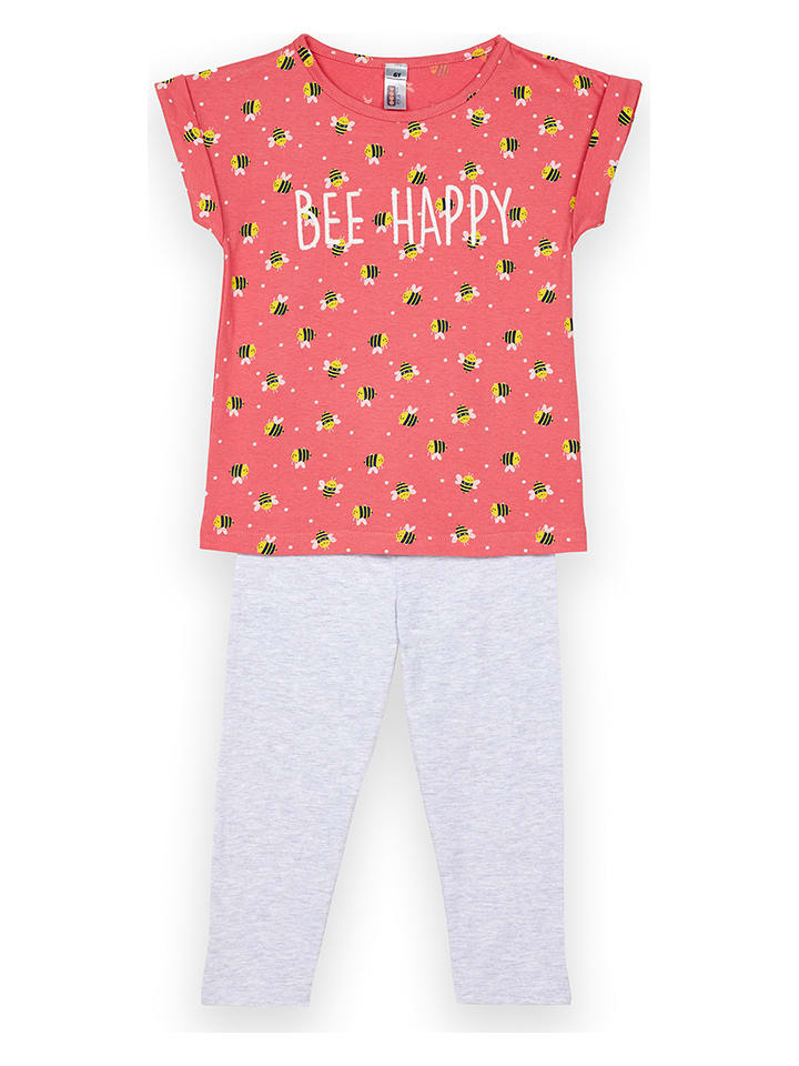 mon P´tit Dodo Piżama w kolorze biało-koralowym rozmiar: 110