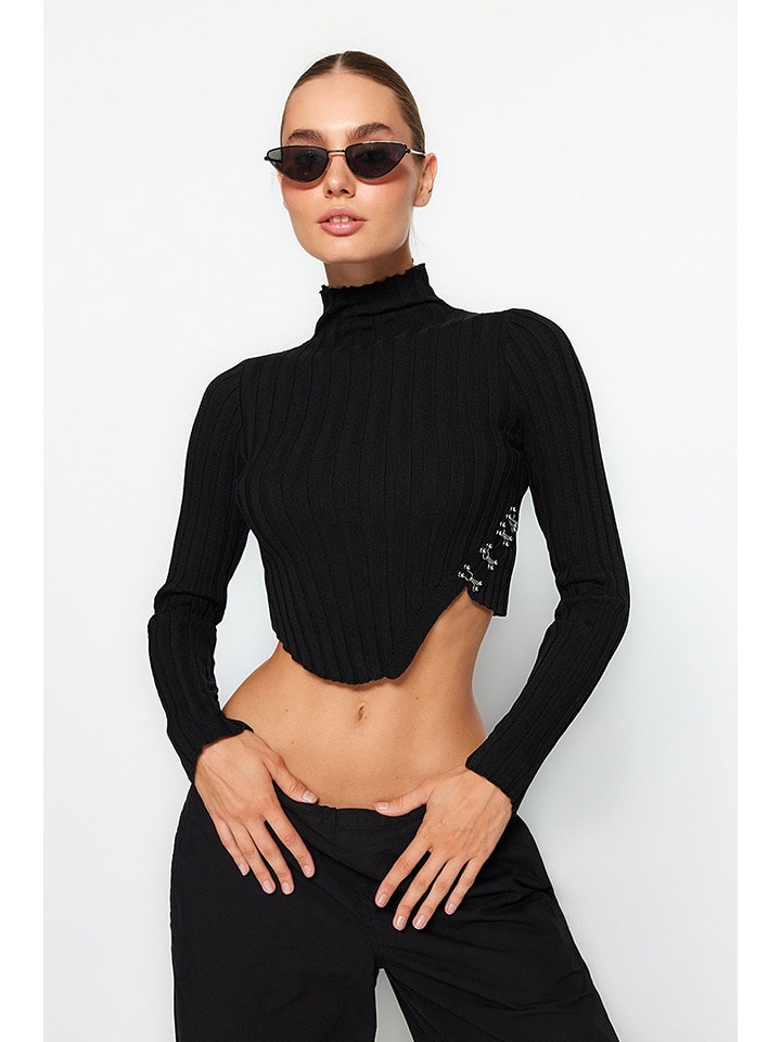trendyol Sweter w kolorze czarnym rozmiar: M