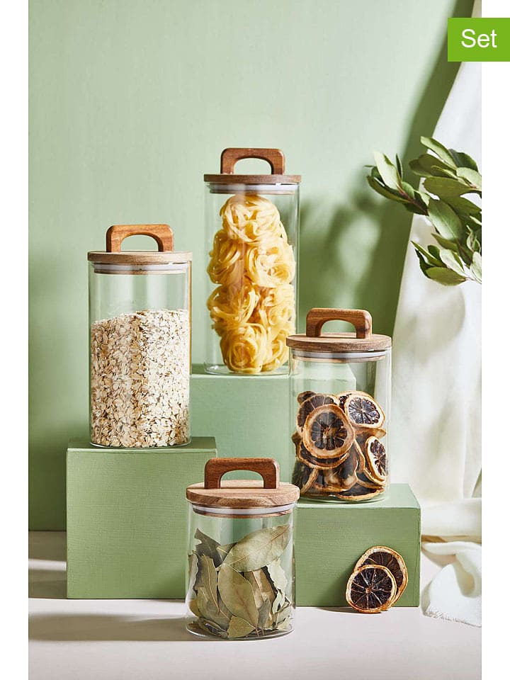 Violeta Home Słoiki (4 szt.) w kolorze jasnobrązowym rozmiar: onesize