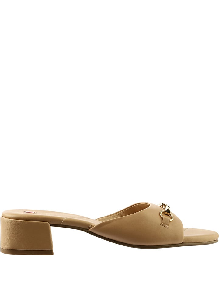 Högl Skórzane klapki w kolorze beżowym rozmiar: 40