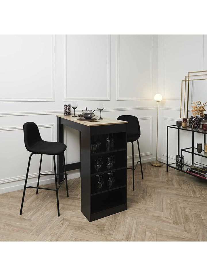 Rétro Chic Hocker barowy "Giulia" w kolorze czarnym - 46 x 100,4 x 48,2 cm rozmiar: onesize