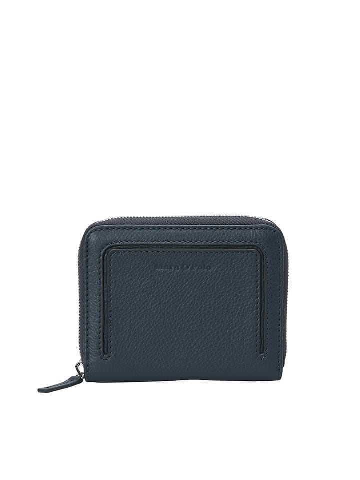 Marc O´Polo Skórzany portfel w kolorze granatowym - 13 x 10 x 2,5 cm rozmiar: onesize