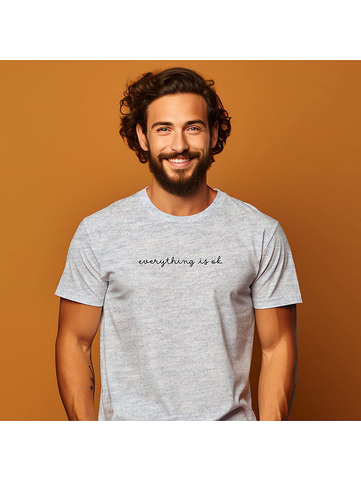 WOOOP Koszulka "Everything is okay" w kolorze szarym rozmiar: S