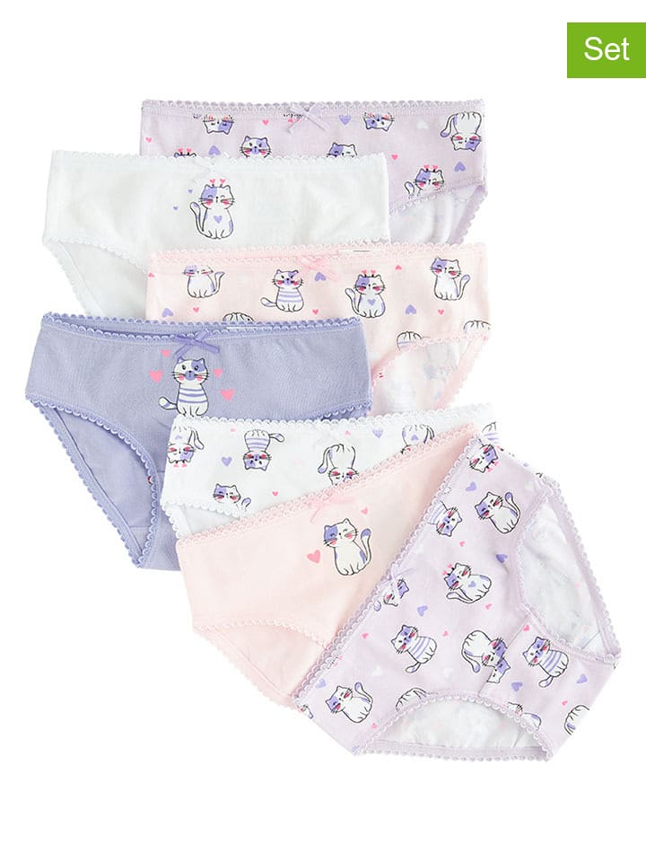 COOL CLUB Majtki (7 par) w kolorze fioletowo-białym rozmiar: 122/128