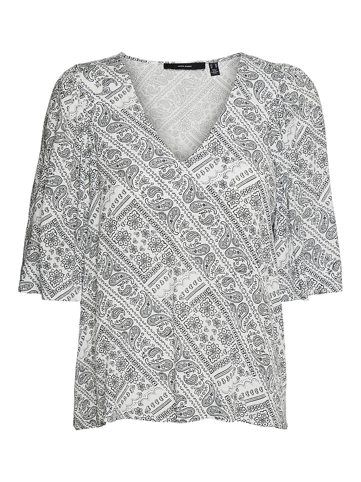 Vero Moda Bluzka "Peace" w kolorze biało-czarnym rozmiar: S