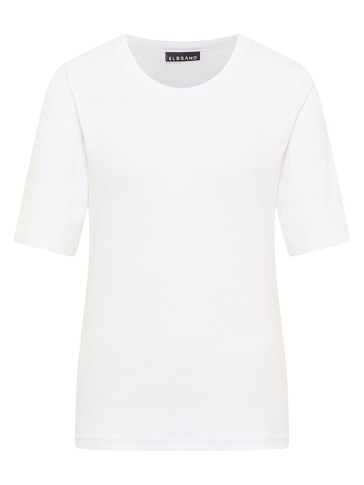 ELBSAND Koszulka "Siva" w kolorze białym rozmiar: L