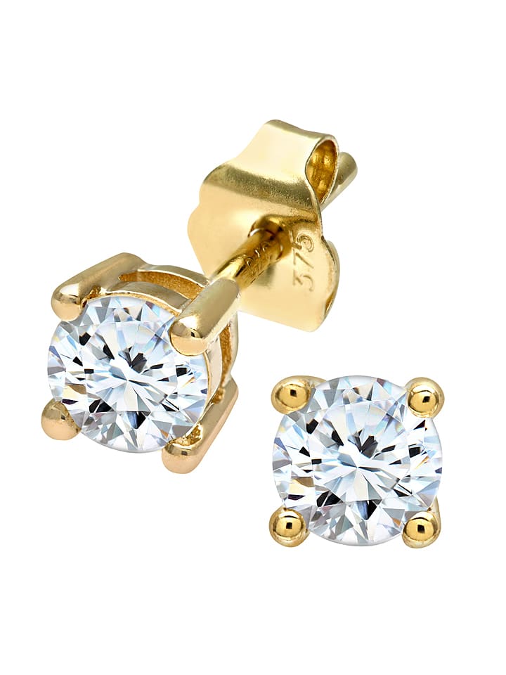 Revoni Złote kolczyki-wkrętki z diamentami rozmiar: onesize