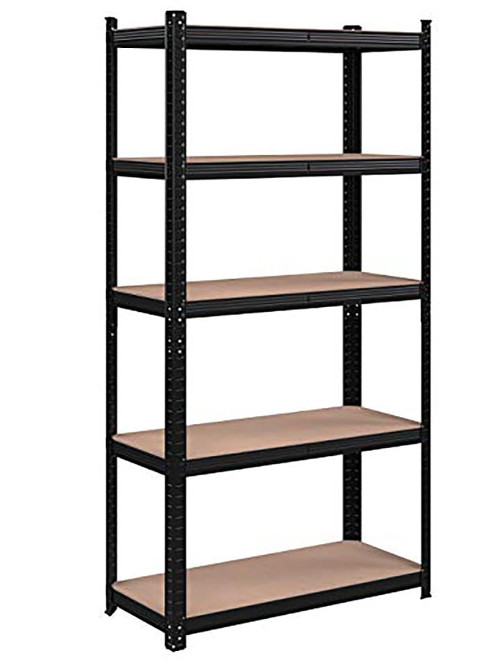 SONGMICS Regał stojący w kolorze jasnobrązowo-czarnym - 90 x 180 x 40 cm rozmiar: onesize