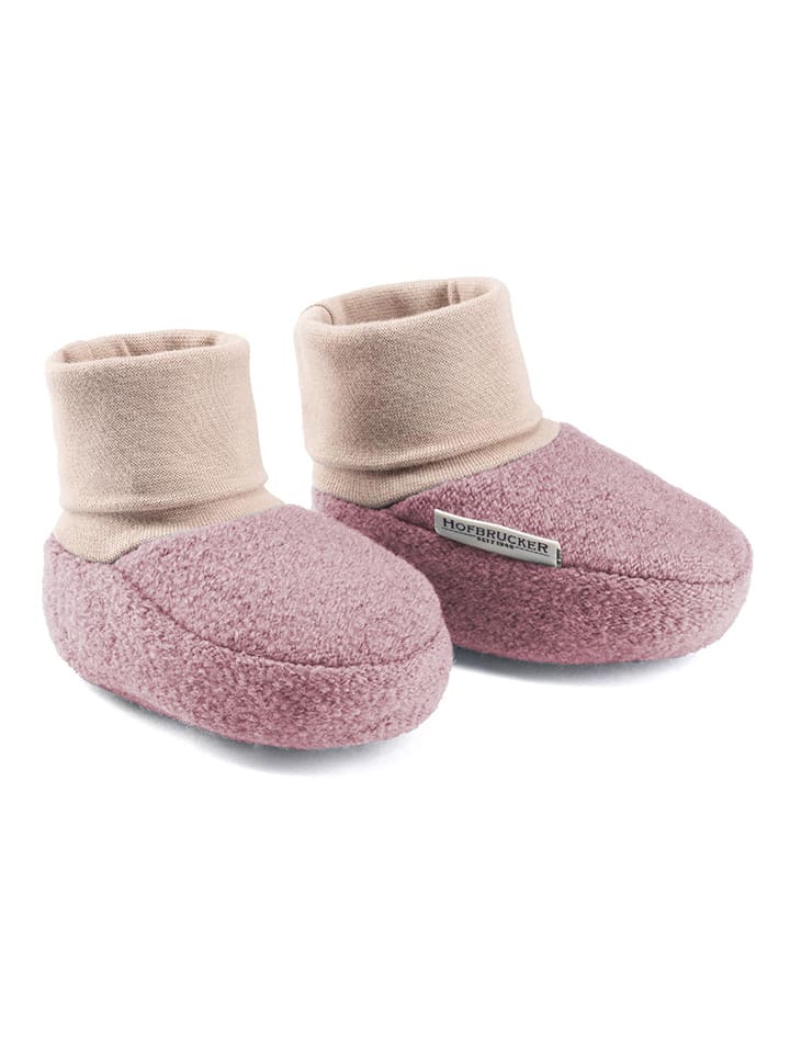 Hofbrucker Wełniane buty "Elias" w kolorze jasnoróżowym do raczkowania rozmiar: 20/21